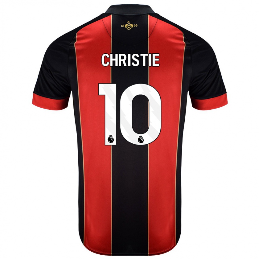 Kandiny Enfant Maillot Ryan Christie #10 Rouge Noir Tenues Domicile 2024/25 T-Shirt