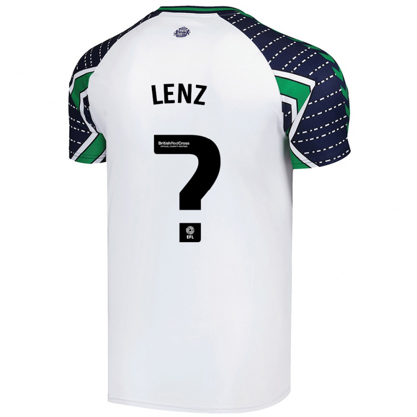 Kandiny Enfant Maillot Elias Lenz #0 Blanc Tenues Extérieur 2024/25 T-Shirt