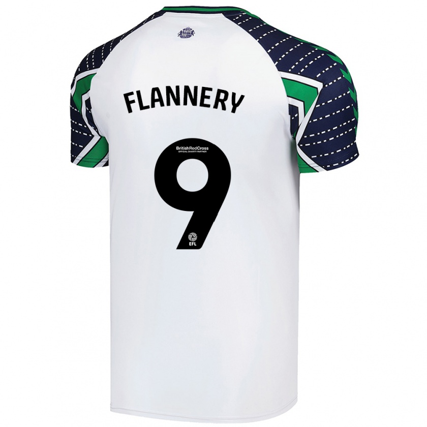 Kandiny Enfant Maillot Keira Flannery #9 Blanc Tenues Extérieur 2024/25 T-Shirt