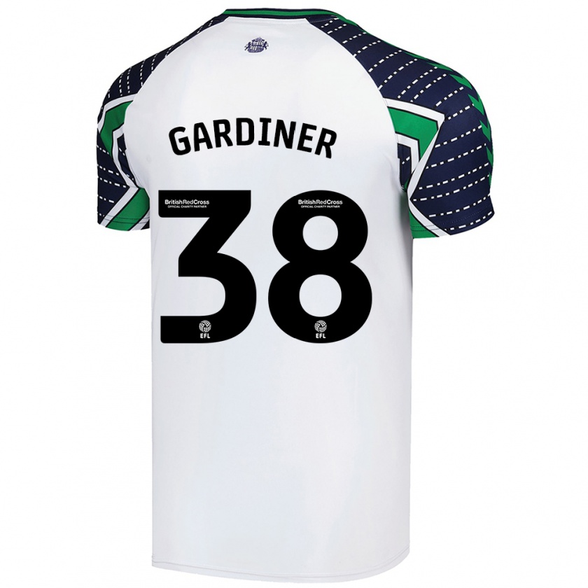 Kandiny Enfant Maillot Harry Gardiner #38 Blanc Tenues Extérieur 2024/25 T-Shirt