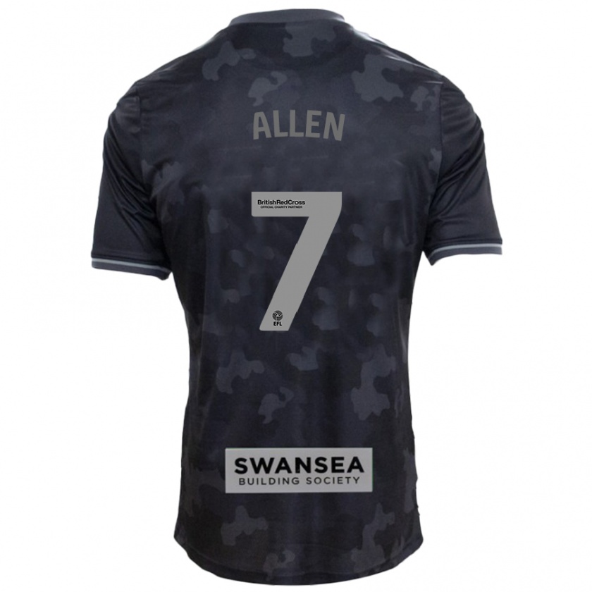 Kandiny Enfant Maillot Joe Allen #7 Noir Tenues Extérieur 2024/25 T-Shirt