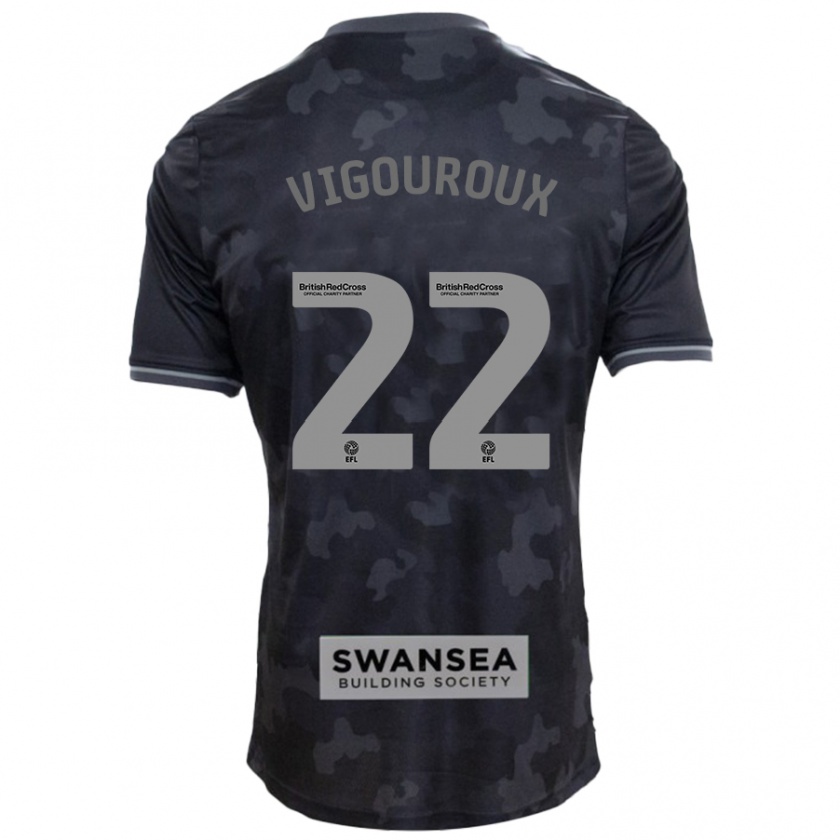 Kandiny Enfant Maillot Lawrence Vigouroux #22 Noir Tenues Extérieur 2024/25 T-Shirt