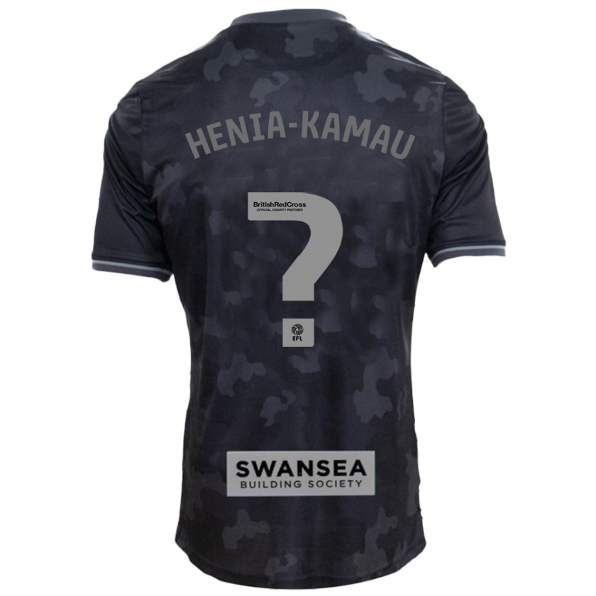 Kandiny Enfant Maillot Sammy Henia-Kamau #0 Noir Tenues Extérieur 2024/25 T-Shirt