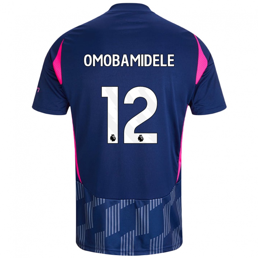 Kandiny Enfant Maillot Andrew Omobamidele #12 Bleu Royal Rose Tenues Extérieur 2024/25 T-Shirt