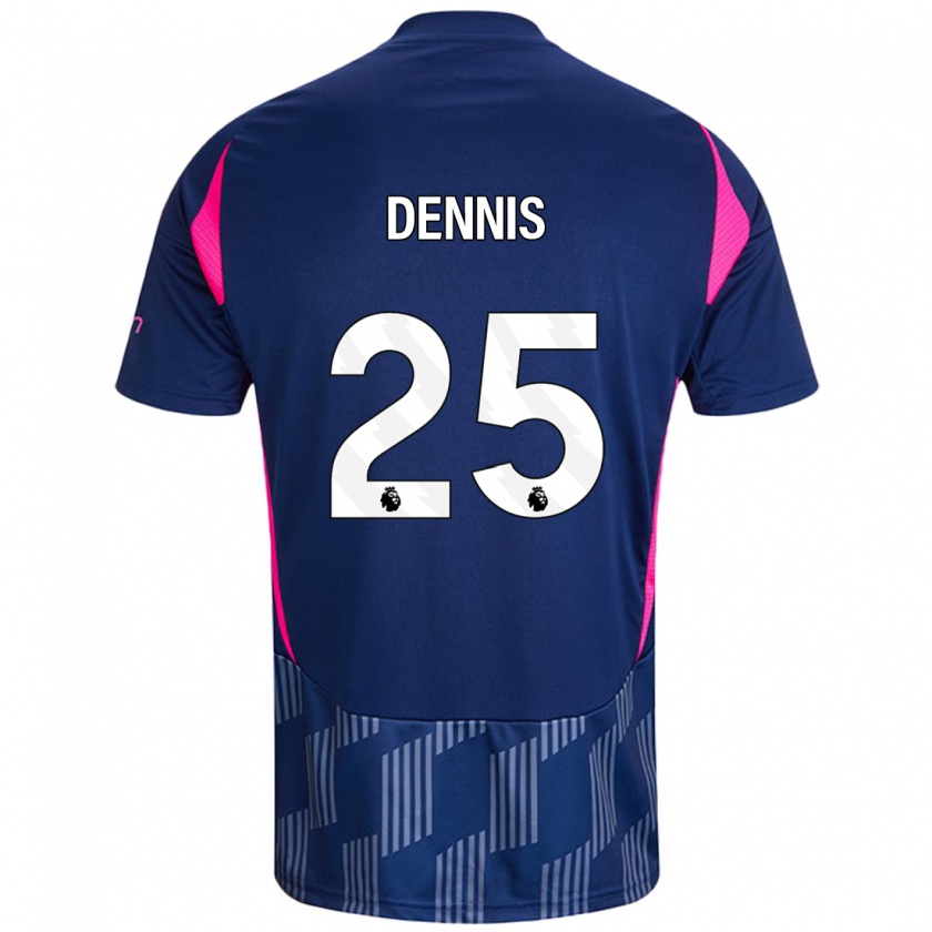 Kandiny Enfant Maillot Emmanuel Dennis #25 Bleu Royal Rose Tenues Extérieur 2024/25 T-Shirt