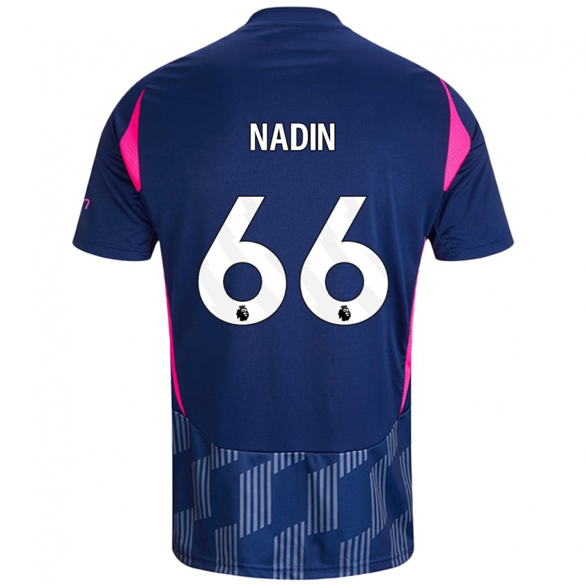 Kandiny Enfant Maillot Jack Nadin #66 Bleu Royal Rose Tenues Extérieur 2024/25 T-Shirt