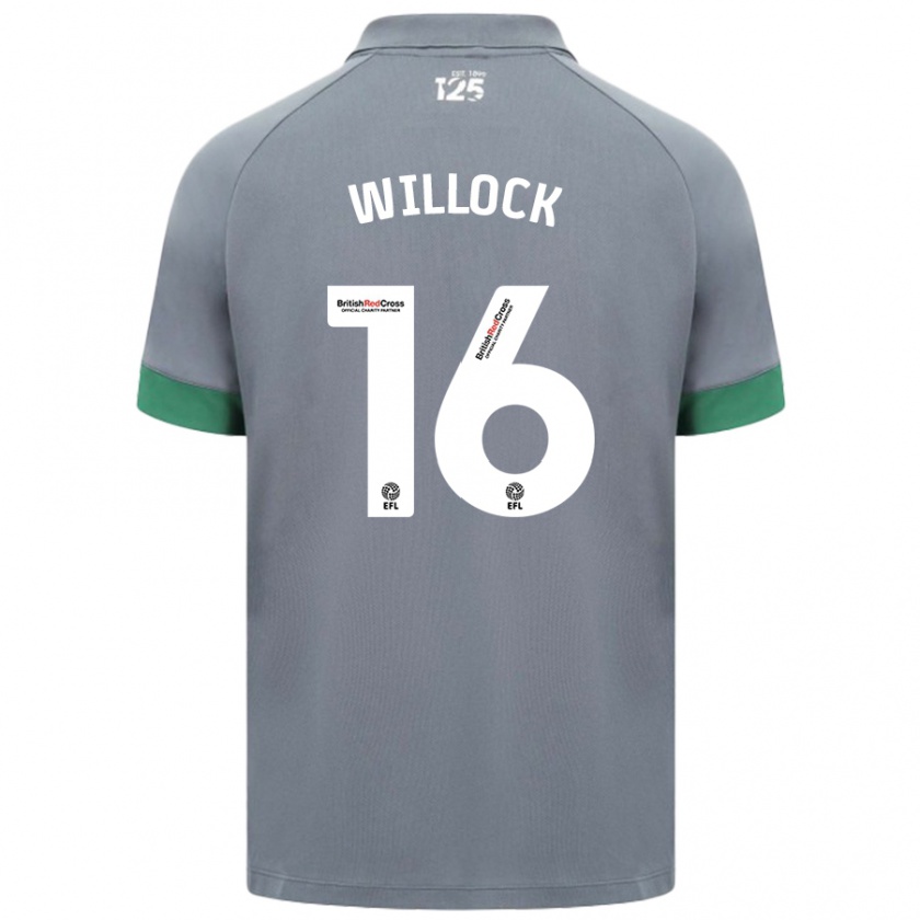 Kandiny Enfant Maillot Chris Willock #16 Gris Foncé Tenues Extérieur 2024/25 T-Shirt