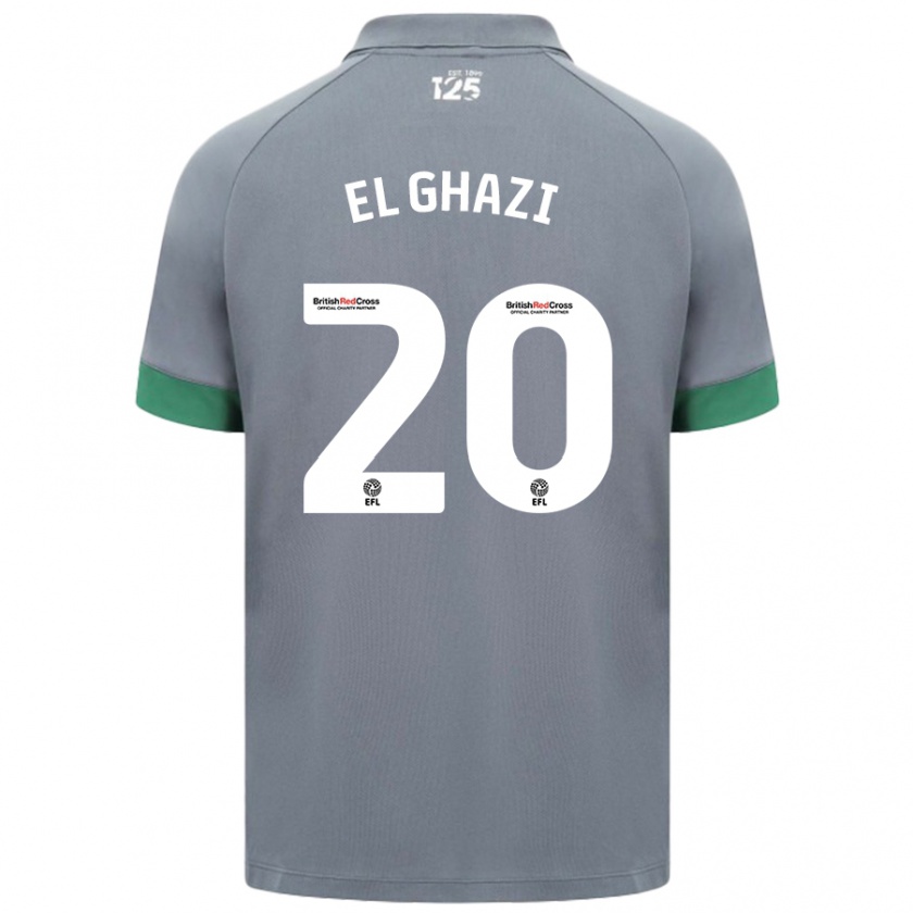 Kandiny Enfant Maillot Anwar El Ghazi #20 Gris Foncé Tenues Extérieur 2024/25 T-Shirt