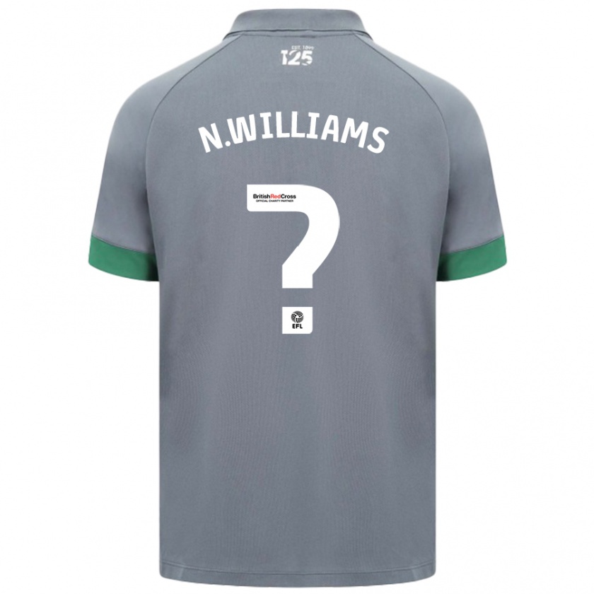 Kandiny Enfant Maillot Noah Williams #0 Gris Foncé Tenues Extérieur 2024/25 T-Shirt