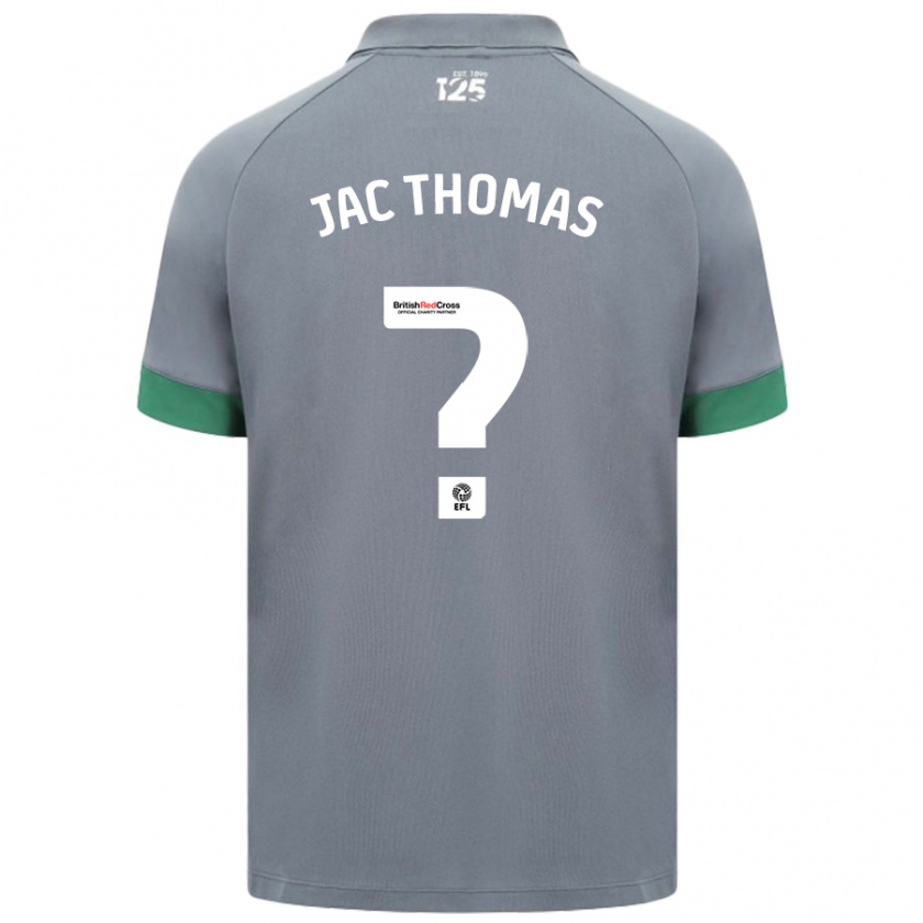 Kandiny Enfant Maillot Jac Thomas #0 Gris Foncé Tenues Extérieur 2024/25 T-Shirt