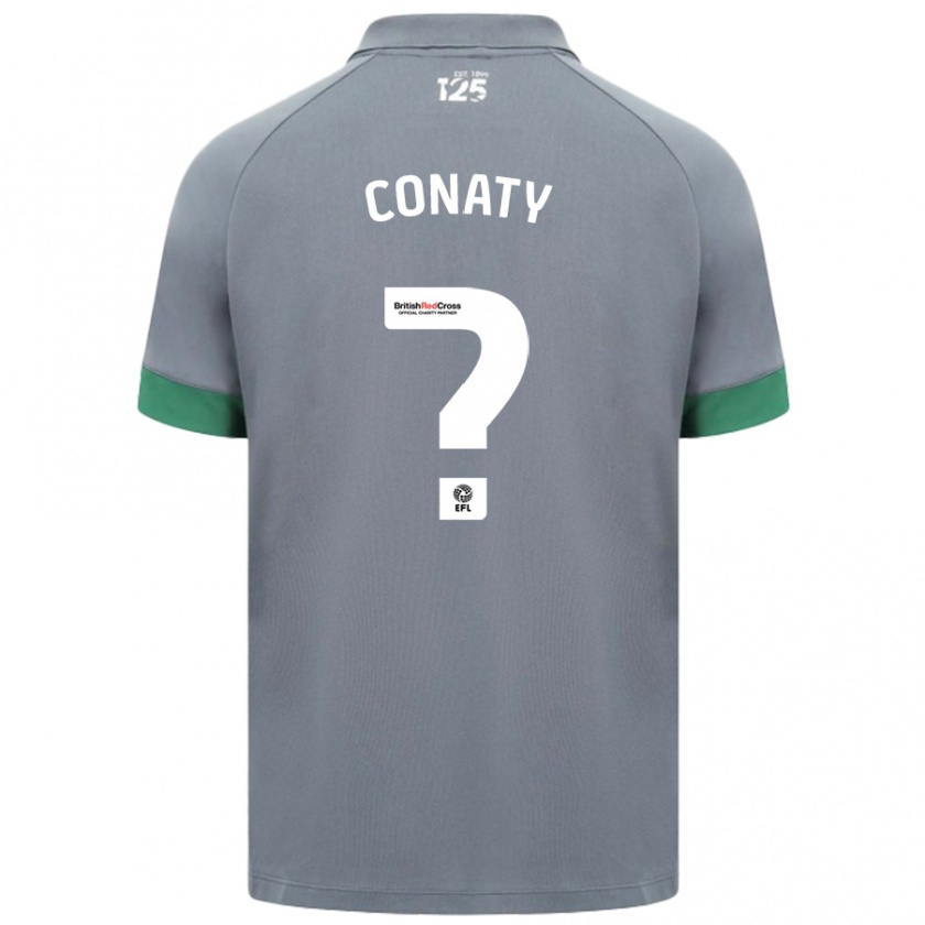 Kandiny Enfant Maillot Keano Conaty #0 Gris Foncé Tenues Extérieur 2024/25 T-Shirt