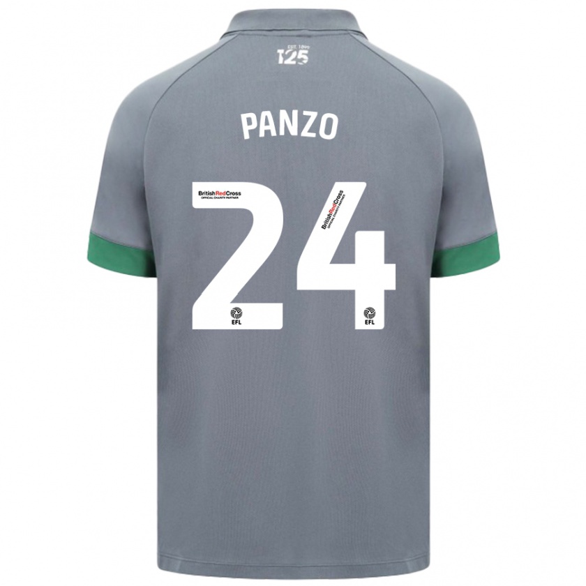 Kandiny Enfant Maillot Jonathan Panzo #24 Gris Foncé Tenues Extérieur 2024/25 T-Shirt