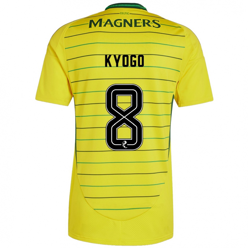 Kandiny Enfant Maillot Kyogo Furuhashi #8 Jaune Tenues Extérieur 2024/25 T-Shirt