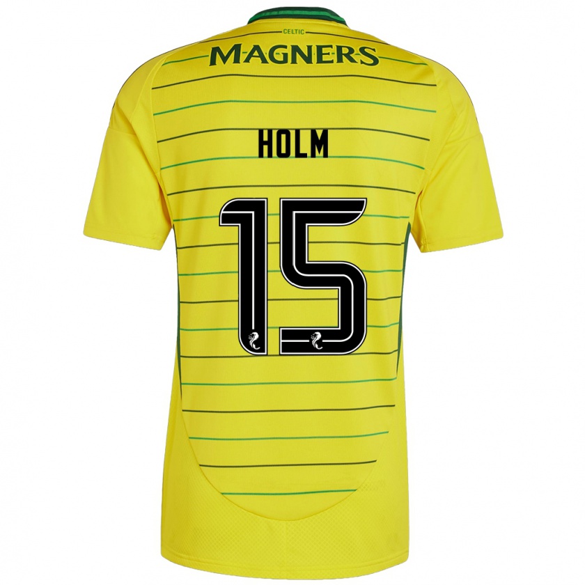 Kandiny Enfant Maillot Odin Thiago Holm #15 Jaune Tenues Extérieur 2024/25 T-Shirt