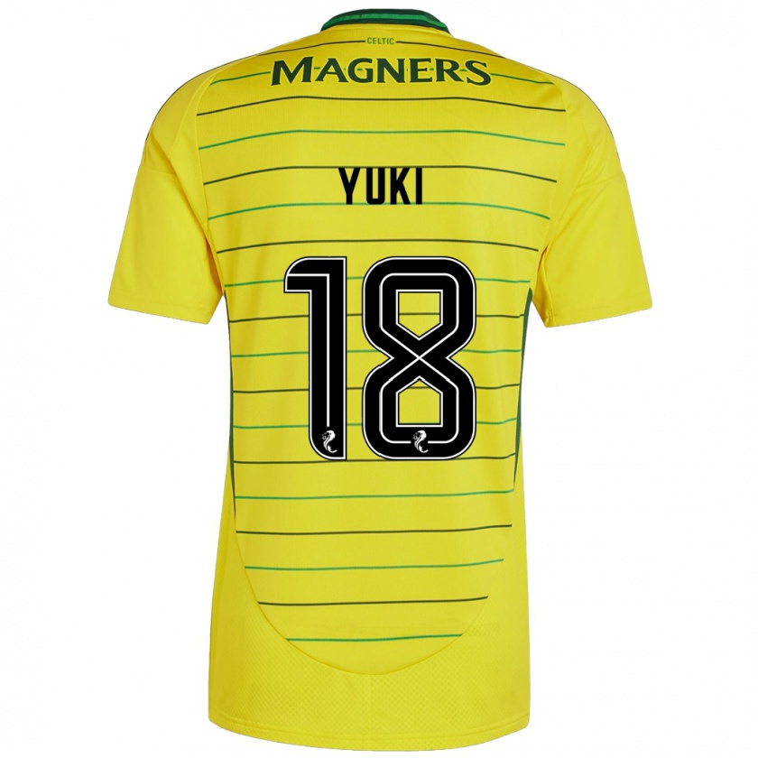 Kandiny Enfant Maillot Yuki Kobayashi #18 Jaune Tenues Extérieur 2024/25 T-Shirt