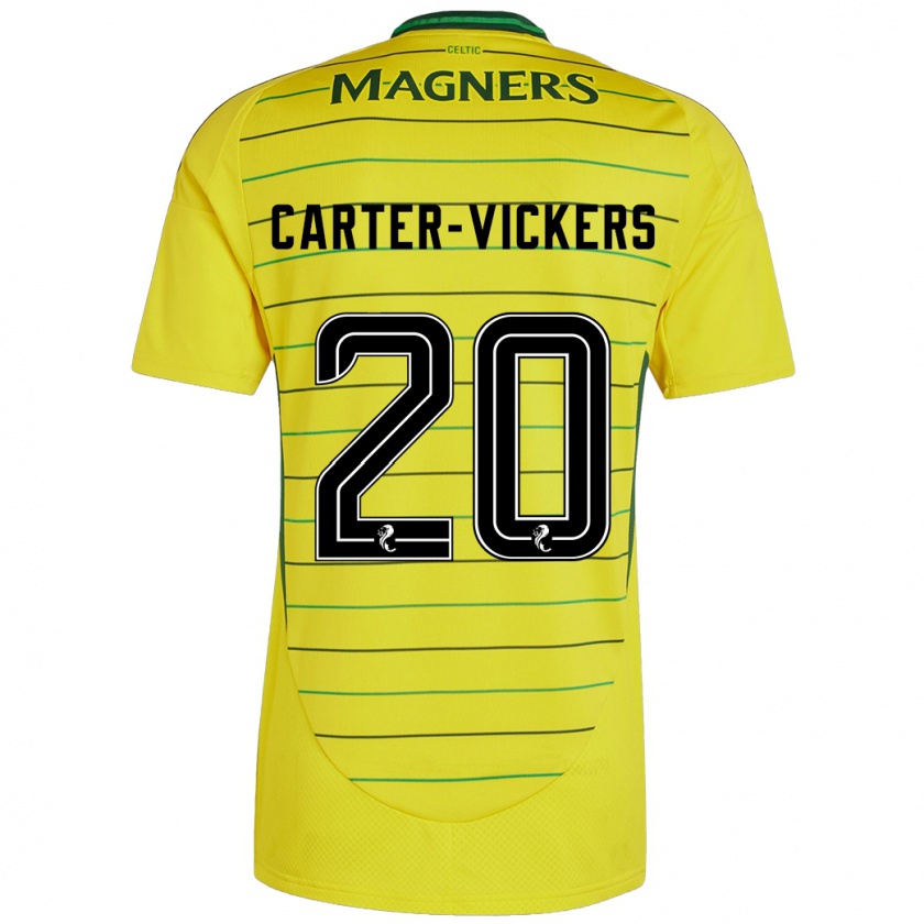 Kandiny Enfant Maillot Cameron Carter-Vickers #20 Jaune Tenues Extérieur 2024/25 T-Shirt