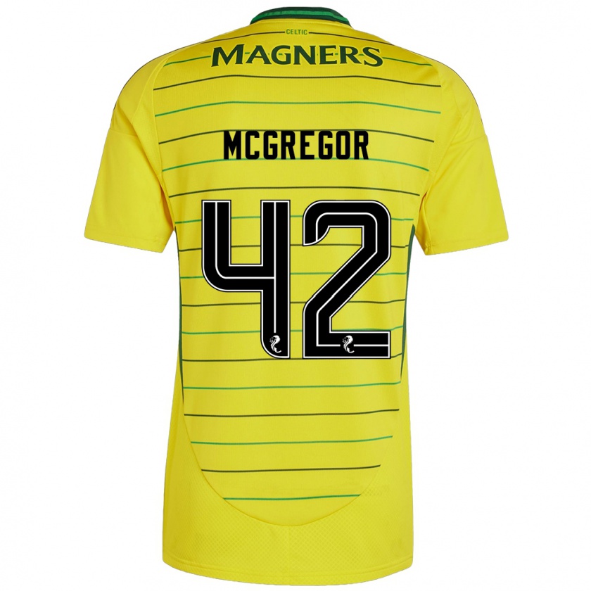 Kandiny Enfant Maillot Callum Mcgregor #42 Jaune Tenues Extérieur 2024/25 T-Shirt