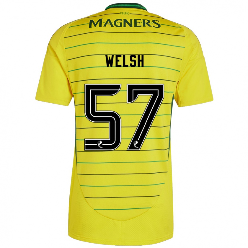 Kandiny Enfant Maillot Stephen Welsh #57 Jaune Tenues Extérieur 2024/25 T-Shirt