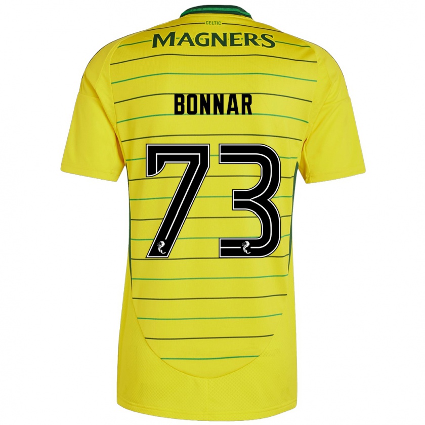 Kandiny Enfant Maillot Jude Bonnar #73 Jaune Tenues Extérieur 2024/25 T-Shirt