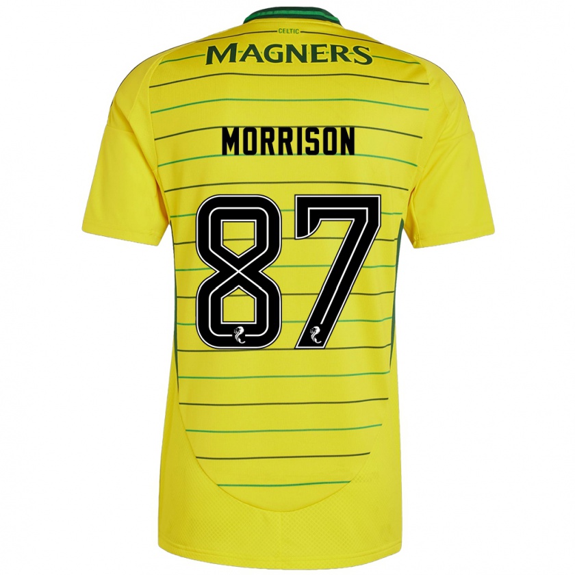 Kandiny Enfant Maillot Joe Morrison #87 Jaune Tenues Extérieur 2024/25 T-Shirt