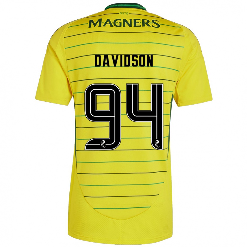 Kandiny Enfant Maillot Bruno Davidson #94 Jaune Tenues Extérieur 2024/25 T-Shirt