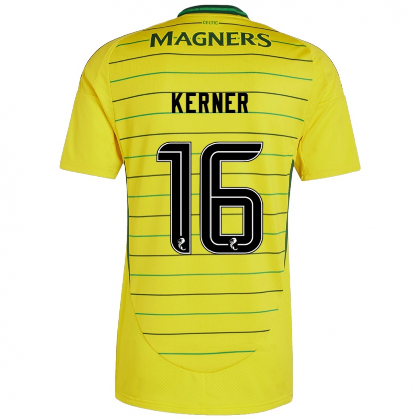 Kandiny Enfant Maillot Hana Kerner #16 Jaune Tenues Extérieur 2024/25 T-Shirt