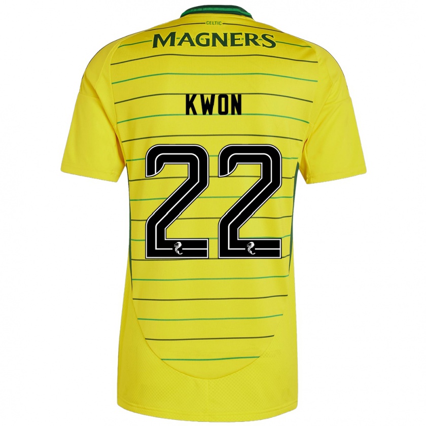 Kandiny Enfant Maillot Hyeok-Kyu Kwon #22 Jaune Tenues Extérieur 2024/25 T-Shirt