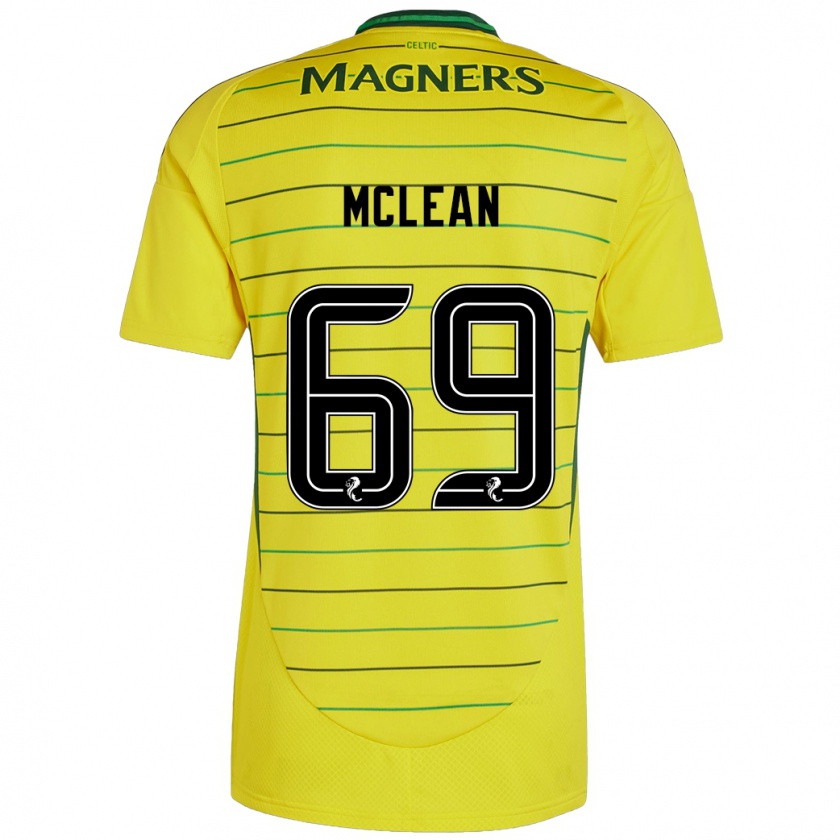 Kandiny Enfant Maillot Kai Mclean #69 Jaune Tenues Extérieur 2024/25 T-Shirt