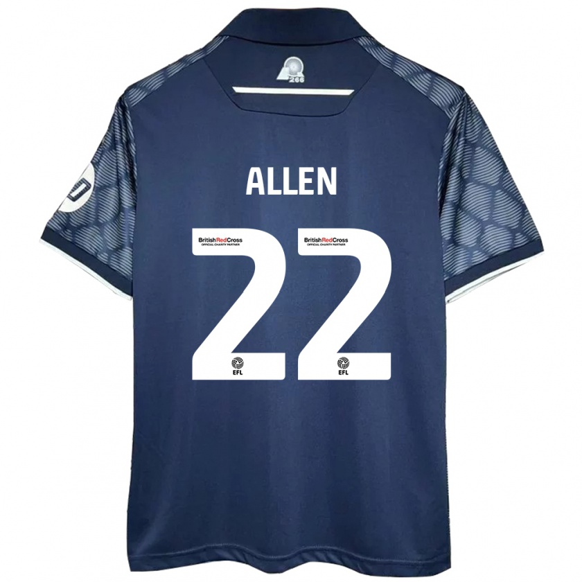 Kandiny Enfant Maillot Keren Allen #22 Noir Tenues Extérieur 2024/25 T-Shirt