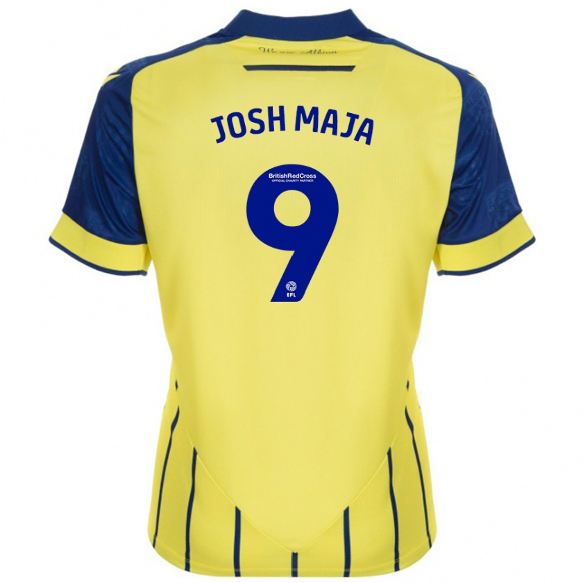 Kandiny Enfant Maillot Josh Maja #9 Jaune Bleu Tenues Extérieur 2024/25 T-Shirt