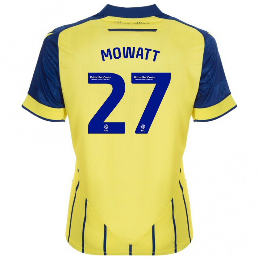 Kandiny Enfant Maillot Alex Mowatt #27 Jaune Bleu Tenues Extérieur 2024/25 T-Shirt