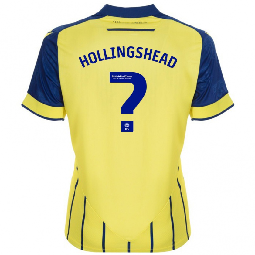 Kandiny Enfant Maillot Ronnie Hollingshead #0 Jaune Bleu Tenues Extérieur 2024/25 T-Shirt