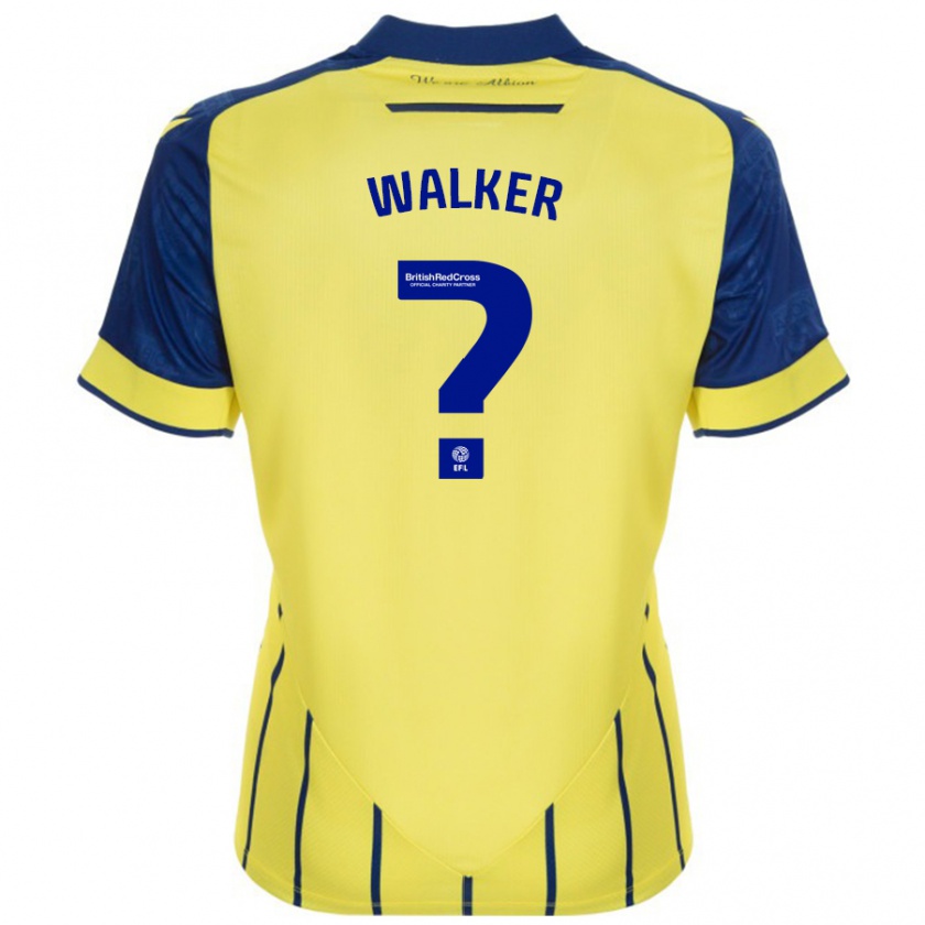 Kandiny Enfant Maillot Adriel Walker #0 Jaune Bleu Tenues Extérieur 2024/25 T-Shirt