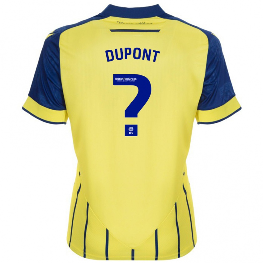 Kandiny Enfant Maillot Noah Dupont #0 Jaune Bleu Tenues Extérieur 2024/25 T-Shirt