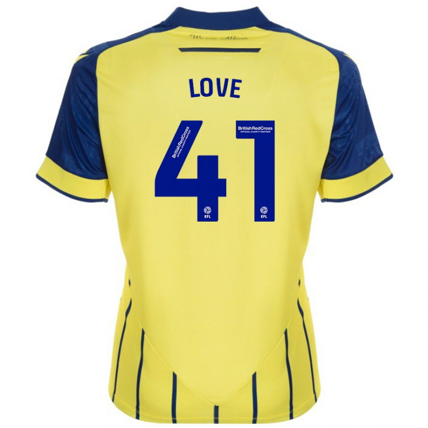 Kandiny Enfant Maillot Layton Love #41 Jaune Bleu Tenues Extérieur 2024/25 T-Shirt