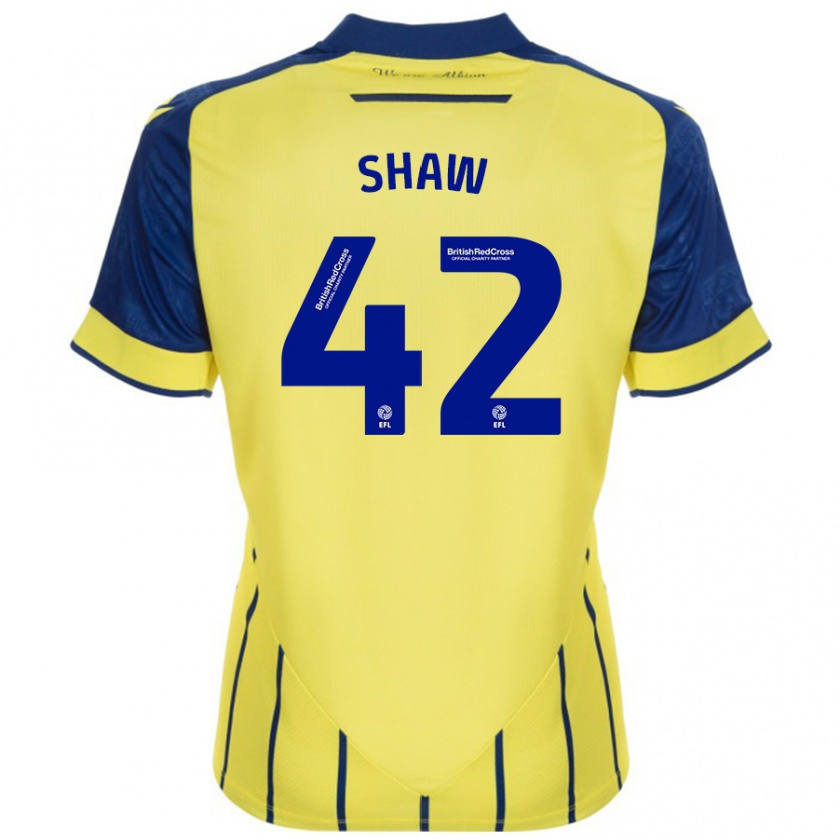 Kandiny Enfant Maillot Josh Shaw #42 Jaune Bleu Tenues Extérieur 2024/25 T-Shirt