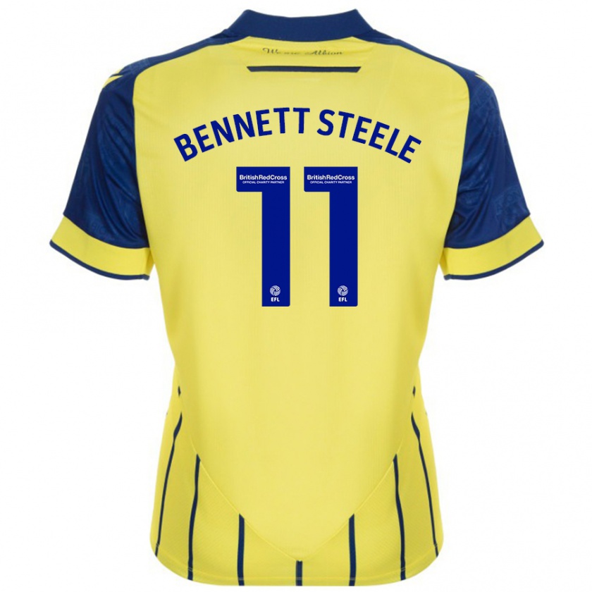 Kandiny Enfant Maillot Lizzie Bennett-Steele #11 Jaune Bleu Tenues Extérieur 2024/25 T-Shirt