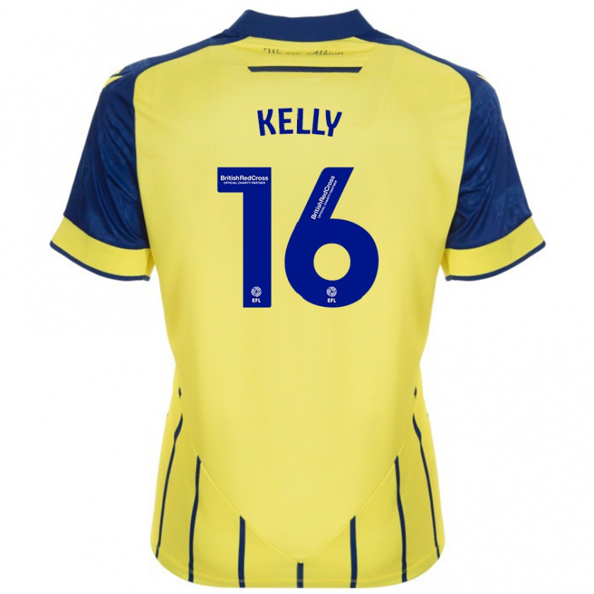 Kandiny Enfant Maillot Martin Kelly #16 Jaune Bleu Tenues Extérieur 2024/25 T-Shirt