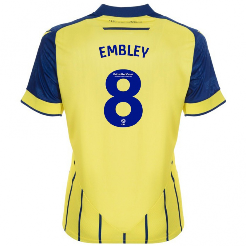 Kandiny Enfant Maillot Rosie Embley #8 Jaune Bleu Tenues Extérieur 2024/25 T-Shirt