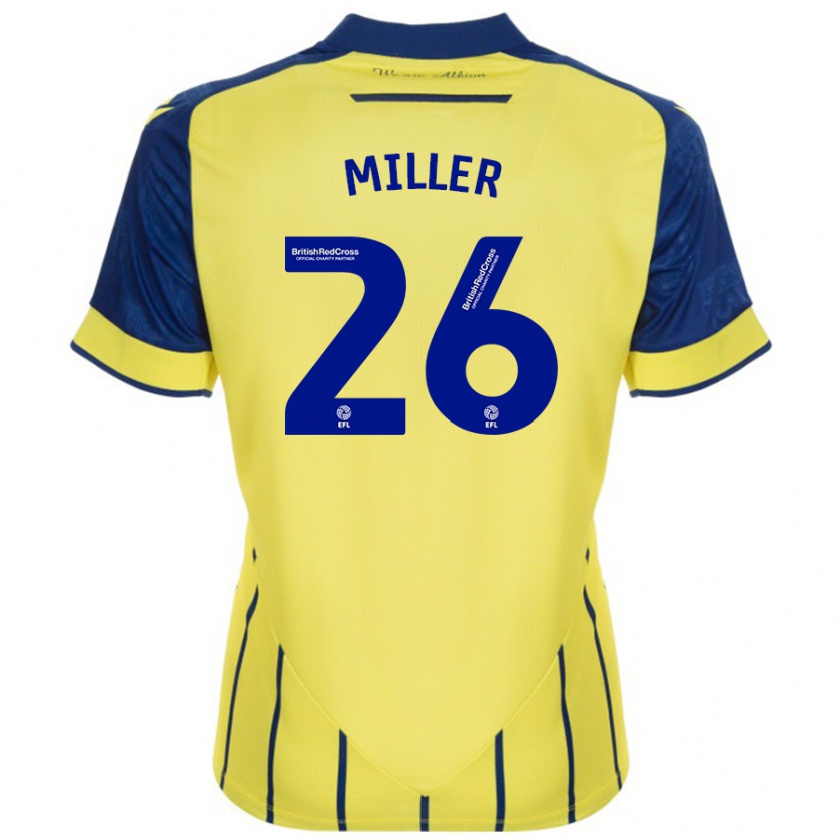 Kandiny Enfant Maillot Nna Miller #26 Jaune Bleu Tenues Extérieur 2024/25 T-Shirt