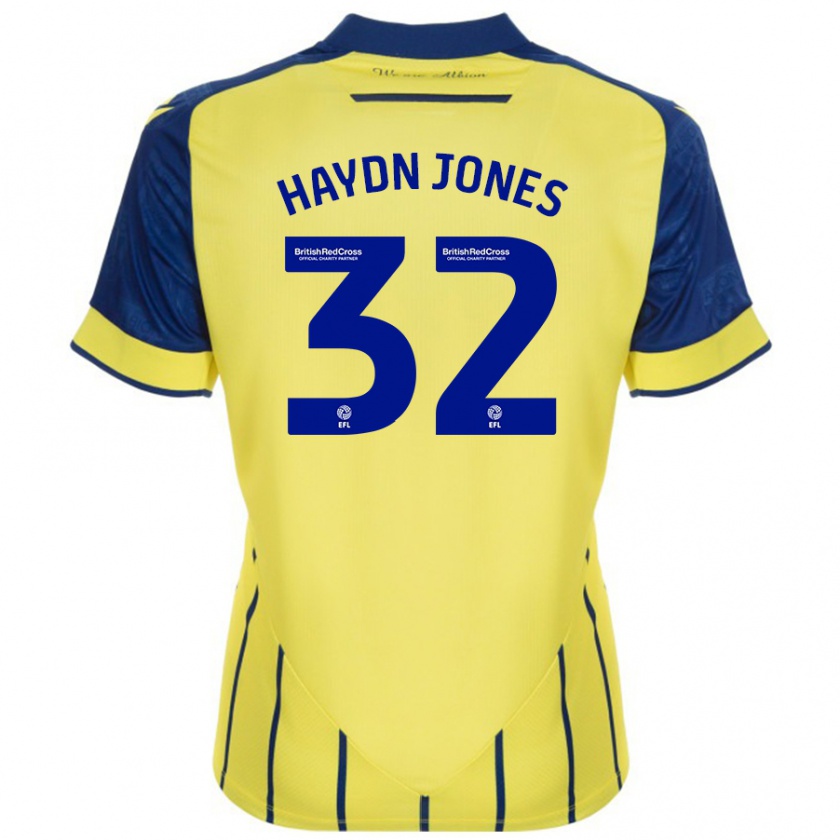 Kandiny Enfant Maillot Mackenzie Haydn-Jones #32 Jaune Bleu Tenues Extérieur 2024/25 T-Shirt