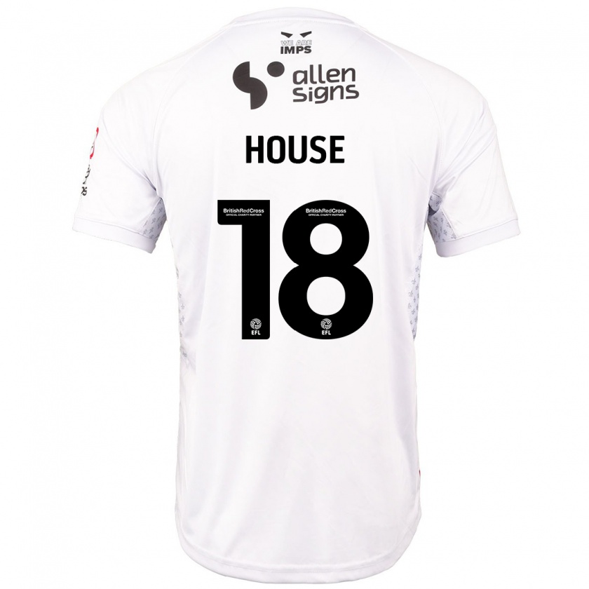 Kandiny Enfant Maillot Ben House #18 Rouge Blanc Tenues Extérieur 2024/25 T-Shirt