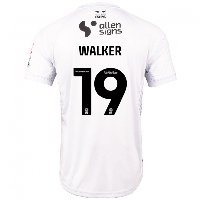 Kandiny Enfant Maillot Tyler Walker #19 Rouge Blanc Tenues Extérieur 2024/25 T-Shirt