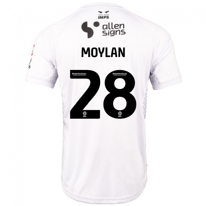 Kandiny Enfant Maillot Jack Moylan #28 Rouge Blanc Tenues Extérieur 2024/25 T-Shirt