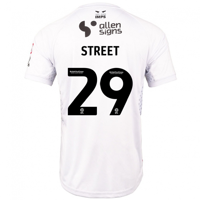 Kandiny Enfant Maillot Robert Street #29 Rouge Blanc Tenues Extérieur 2024/25 T-Shirt