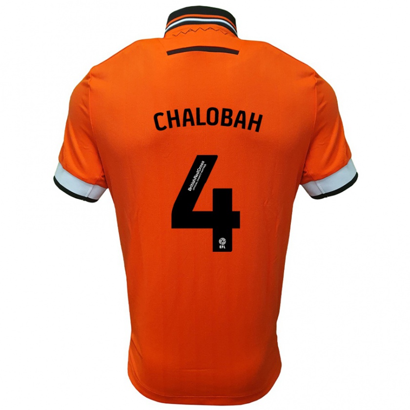 Kandiny Enfant Maillot Nathaniel Chalobah #4 Orange Blanc Tenues Extérieur 2024/25 T-Shirt