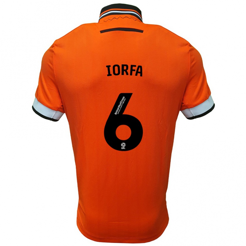 Kandiny Enfant Maillot Dominic Iorfa #6 Orange Blanc Tenues Extérieur 2024/25 T-Shirt