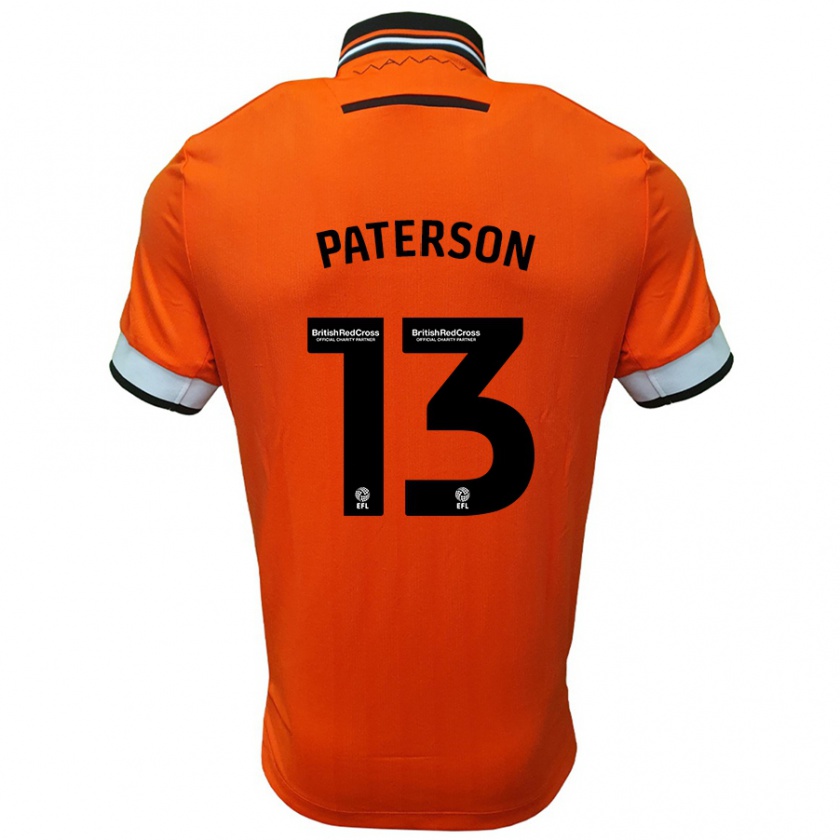 Kandiny Enfant Maillot Callum Paterson #13 Orange Blanc Tenues Extérieur 2024/25 T-Shirt