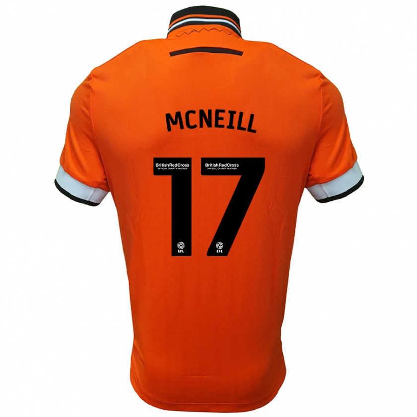 Kandiny Enfant Maillot Charlie Mcneill #17 Orange Blanc Tenues Extérieur 2024/25 T-Shirt