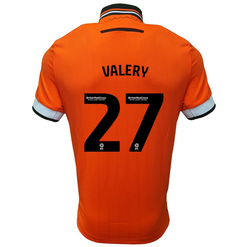 Kandiny Enfant Maillot Yan Valery #27 Orange Blanc Tenues Extérieur 2024/25 T-Shirt